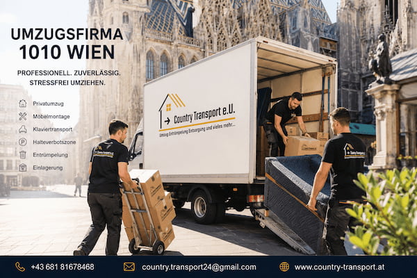 Umzugsfirma 1010 Wien – Professioneller Privatumzug und Möbeltransport mit Country Transport e.U.