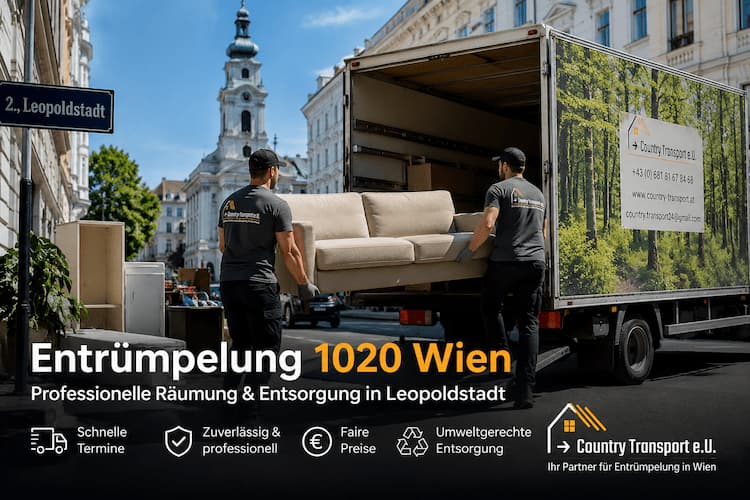 Entrümpelung 1020 Wien in Leopoldstadt mit Country Transport e.U. – professionelle Räumung, Möbeltransport und Wohnungsauflösung
