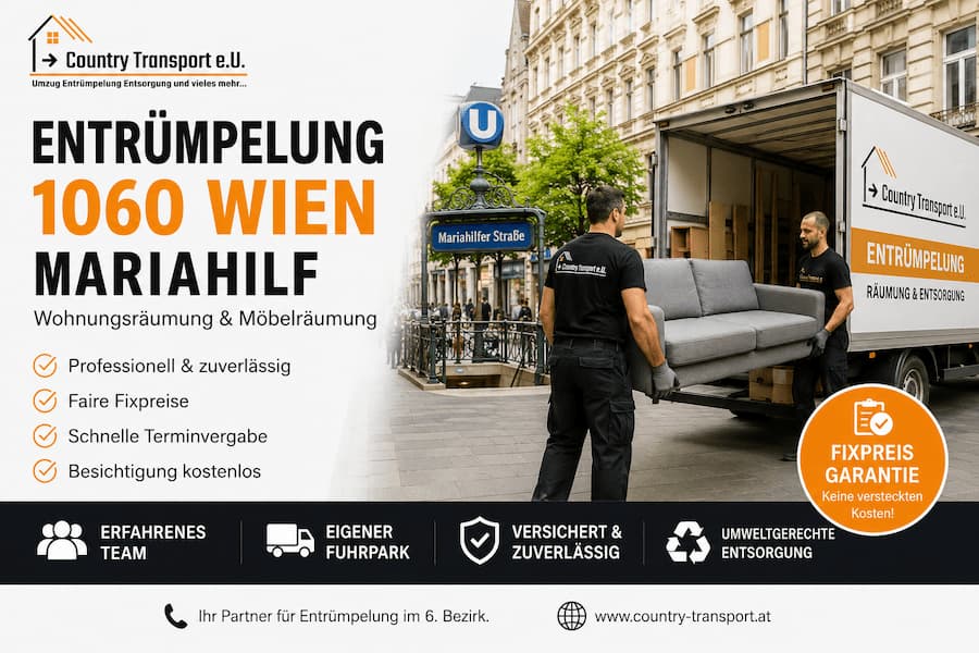 Entrümpelung 1060 Wien – Wohnungsräumung in Mariahilf durch Country Transport