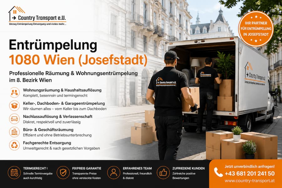 Entrümpelung 1080 Wien – professionelle Wohnungsräumung und Räumung in der Josefstadt
