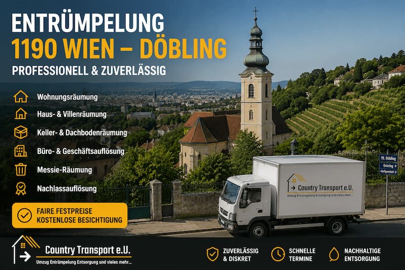 Entrümpelung 1190 Wien Döbling – professionelle Räumung von Wohnungen, Häusern und Villen durch Country Transport e.U.