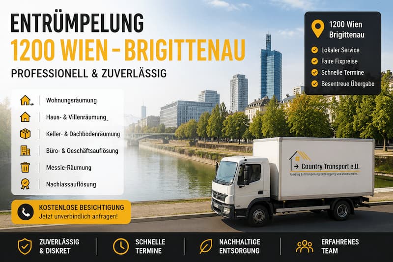 Entrümpelung 1200 Wien Brigittenau mit Country Transport e.U.