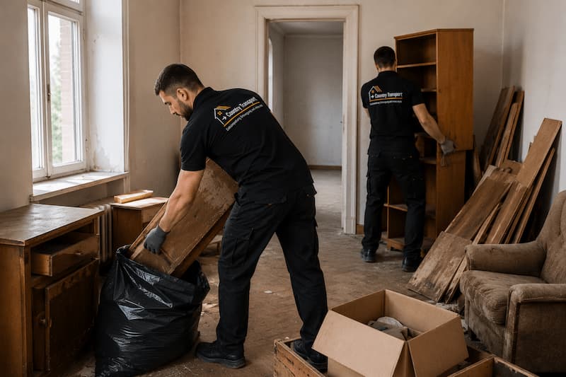 Professionelle Entrümpelung Dornbirn durch Country Transport in einer Wohnung mit Möbelräumung und Abtransport