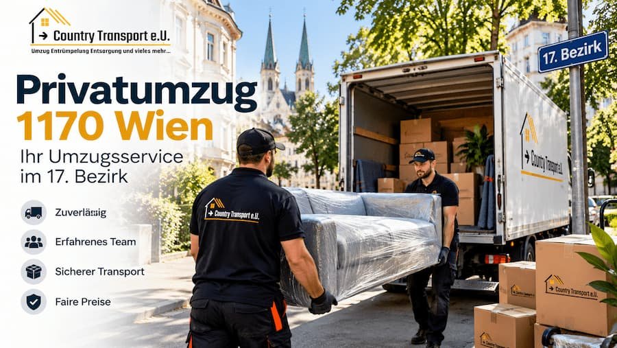 Privatumzug 1170 Wien – Möbeltransport mit Country Transport